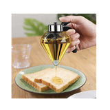 200ml Oil Honey Dispenser - Syrup Sauce Glass Pourer - Diamond Pot and Stand - Front View