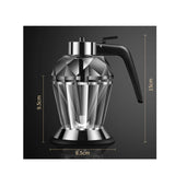 200ml Oil Honey Dispenser - Syrup Sauce Glass Pourer - Diamond Pot and Stand - 45-Degree Angle