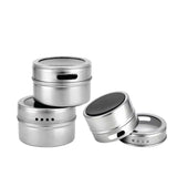 150g Magnetic Spice Jar Stainless Steel Tin - Herb Seasoning Storage Container - Front View