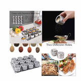 12 Magnetic Spice Jar Tins and Steel Plate - 150g Seasoning Storage Containers - Top-Down View