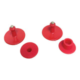 100x Cattle Ear Tags Set - Round Red Blank Pig Sheep Goat Cow Livestock Label - Front View