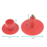 1-100 Cattle Number Ear Tag Set - Round Red Pig Sheep Goat Livestock Label - Side View