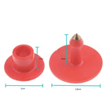 1-100 Cattle Number Ear Tag Set - Round Red Pig Sheep Goat Livestock Label - Side View