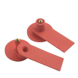 100x Cattle Ear Tags Set - 5x2cm Mini Red Blank Cow Pig Sheep Livestock Label - Front View
