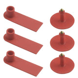 100x Cattle Ear Tags Set - 5x2cm Mini Red Blank Cow Pig Sheep Livestock Label - Top-Down View