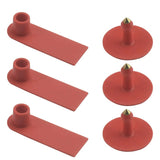 100x Cattle Ear Tags Set - 5x2cm Mini Red Blank Cow Pig Sheep Livestock Label