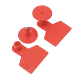 100x Cattle Ear Tags Set - 5x4cm Small Red Blank Cow Pig Sheep Livestock Label - Front View