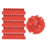 100x Cattle Ear Tags Set - 5x4cm Small Red Blank Cow Pig Sheep Livestock Label - Top-Down View