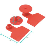 100x Cattle Ear Tags Set - 6x7cm Medium Red Blank Cow Pig Sheep Livestock Label - Side View