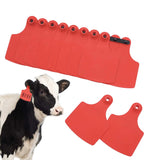 100x Cattle Ear Tags Set - 7.5x10cm XL Red Blank Pig Cow Sheep Livestock Label - Side View