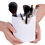 4 Slot Makeup Brush Organiser Bucket - Cosmetic Tool Storage Divider Tin - Front View