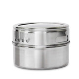 50x 150g Magnetic Spice Jar Stainless Steel Tin Herb Seasoning Storage Container - Front View