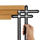 6 Fold Alloy Multiple Angle Ruler - Layout Measuring Template Tool - Top-Down View