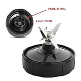 6 Fin Female Extractor Blade Replacement for Nutri Ninja Blender - Compatible Juicer Parts - Top-Down View