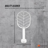 2 in 1 Rechargeable Mosquito Swatter - Electronic Fly Insect Bug Zapper Racket - Close-Up Angle