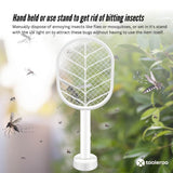 2 in 1 Rechargeable Mosquito Swatter - Electronic Fly Insect Bug Zapper Racket - Side View