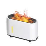 Essential Oil Aroma Diffuser and Remote - White 240ml Flame Fire Style Air Humidifier - Side View