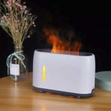 Essential Oil Aroma Diffuser and Remote - White 240ml Flame Fire Style Air Humidifier - Top-Down View