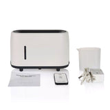 Essential Oil Aroma Diffuser and Remote - White 240ml Flame Fire Style Air Humidifier - 45-Degree Angle