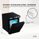 Compact 5L Black Electric Towel Warmer with UV Steriliser and Hygienic Sanitisation Features