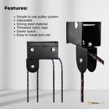 Kayak Hoist - 45kg Garage Ceiling Pulley Lift Storage System Bike Luggage Holder - Close-Up Angle
