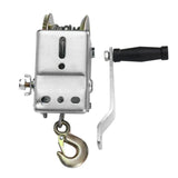 Heavy-Duty Manual Hand Winch with 10m Steel Cable - Ideal for Boats, Jet Skis, and Trailers - Side View