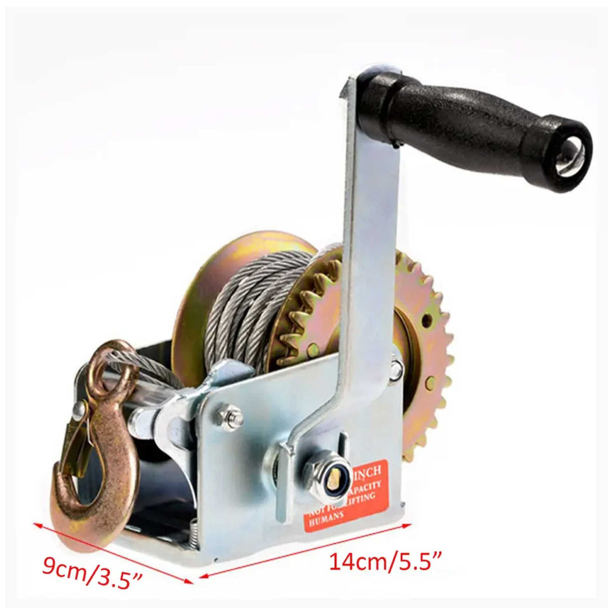 Heavy-Duty Manual Hand Winch with 10m Steel Cable - Ideal for Boats, Jet Skis, and Trailers