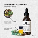 Orku 25ml Organic Castor Oil + Dropper - Hexane Free Cold Pressed - 45-Degree Angle