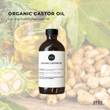 100ml Organic Castor Oil - Hexane Free Cold Pressed Anti Oxidant Skin Hair Care - Front View
