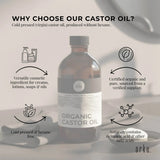 Orku 250ml Organic Castor Oil - Hexane Free Cold Pressed - 45-Degree Angle