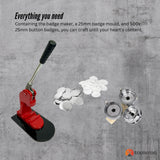 Button Badge Making Set 25mm - Maker + Mould + Badges - Side View