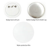 500 Pack of 25mm Button Badges - Perfect for Crafting and DIY Projects - Front View