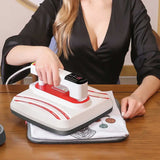 Portable 10x12 Handheld Heat Press for T-Shirt, Shoe, and Hat Vinyl Transfers - Side View