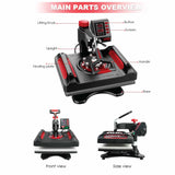 5 in 1 Combo Heat Press - DIY Hobby Craft Logo Transfer HVT Sublimation Printing - Side View