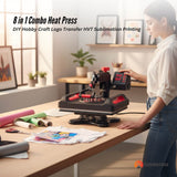 8 in 1 Combo Heat Press - DIY Hobby Craft Logo Transfer HVT Sublimation Printing - Front View