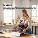 8 in 1 Combo Heat Press - DIY Hobby Craft Logo Transfer HVT Sublimation Printing - 45-Degree Angle