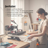 8 in 1 Combo Heat Press - DIY Hobby Craft Logo Transfer HVT Sublimation Printing - Close-Up Angle