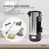 10L Orku Candle Wax Heater With Tap And Accessories - Candle Making Melter Pot - Front View