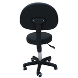 Salon Stool - Adjustable Swivel Chair with Back - Pedicure Beauty Hairdressing - Front View