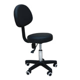Salon Stool - Adjustable Swivel Chair with Back - Pedicure Beauty Hairdressing - Side View