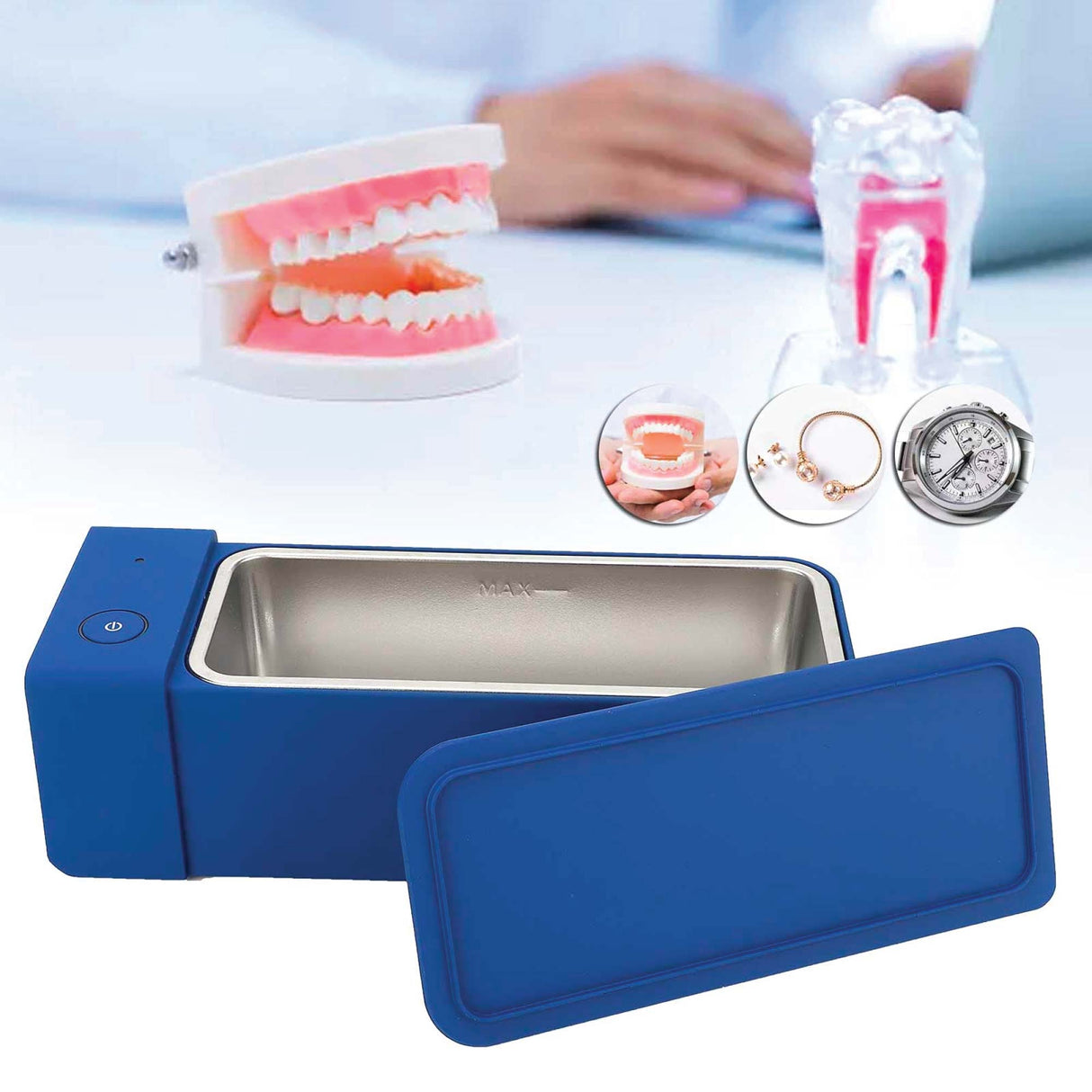 600ml Mini Ultrasonic Jewelry Cleaner - Portable Sonic Bath for Personal Use