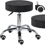 Salon Stool - Adjustable Swivel Round Chair - Pedicure Beauty Hairdressing - Front View