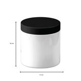 5x 250g Plastic Cosmetic Jar + Lids - Empty White Cream Container - Side View