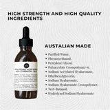 100ml Hyaluronic Acid Serum - High Strength Cosmetic Face Skin Care - Top-Down View