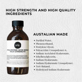 250ml Hyaluronic Acid Serum - High Strength Bulk Cosmetic Face Skin Care - Top-Down View