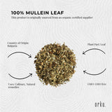100g Organic Mullein Leaf - Dried Herbal Verbascum Thapsis - 45-Degree Angle