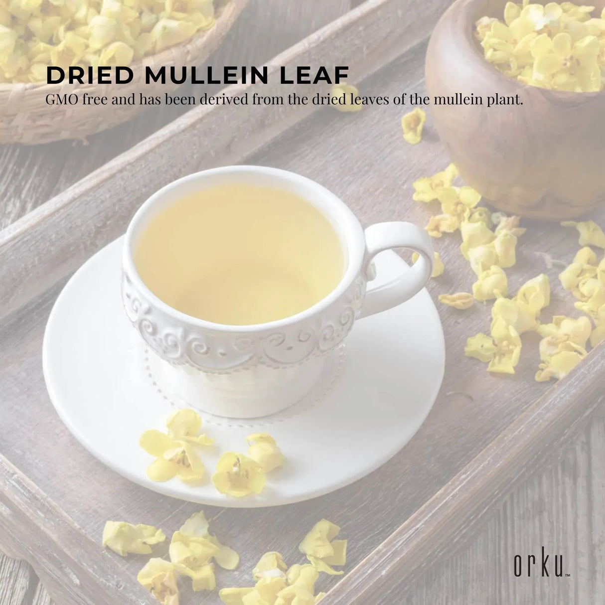 Orku 200g Organic Mullein Leaf - Dried Herbal Verbascum Thapsis
