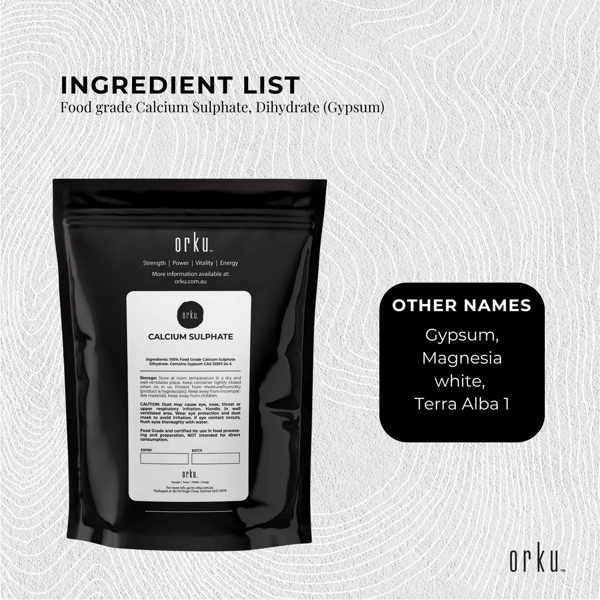 Food Grade 1Kg Calcium Sulphate Gypsum Powder - Premium Hydrous Sulfate for Baking and Brewing