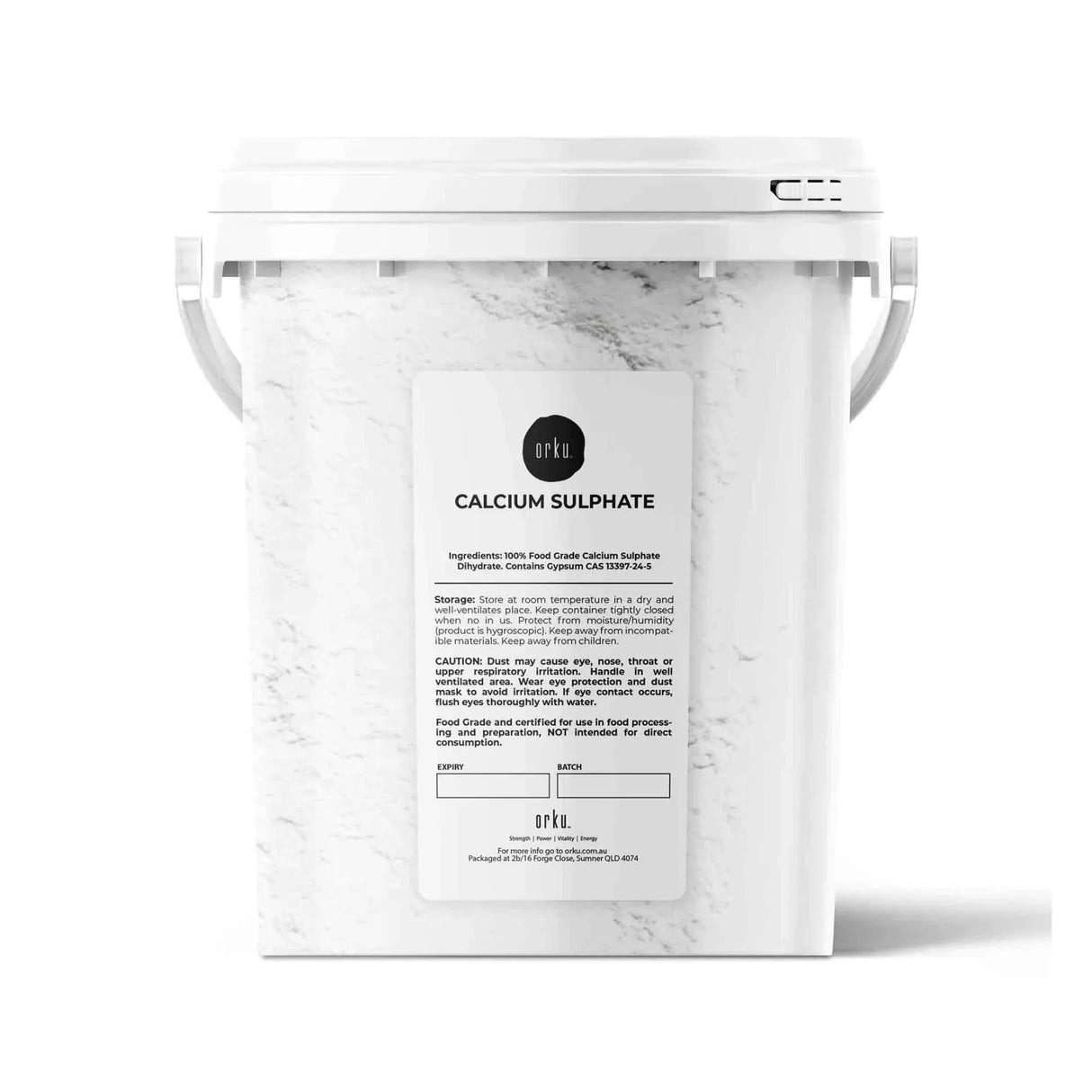 1Kg Food Grade Gypsum Powder - Calcium Sulphate Dihydrate in Resealable Bucket