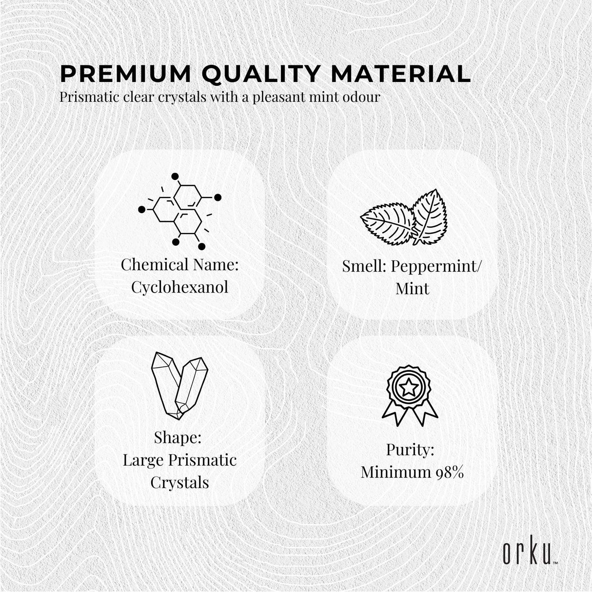 Orku 400g Menthol Crystals - USP Grade L-Menthol Mint Flakes C10H200